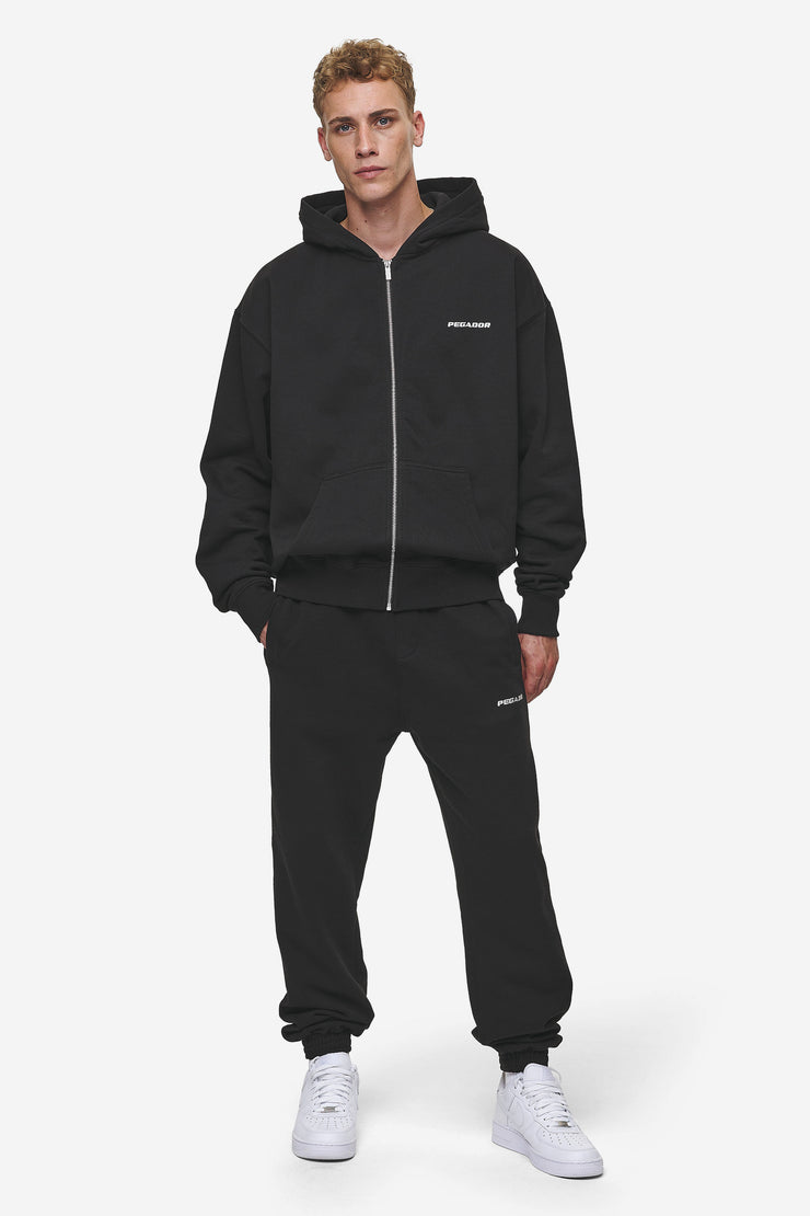 Pegador Logo Oversized Sweat Jacket Washed Black Weihnachtsangebot