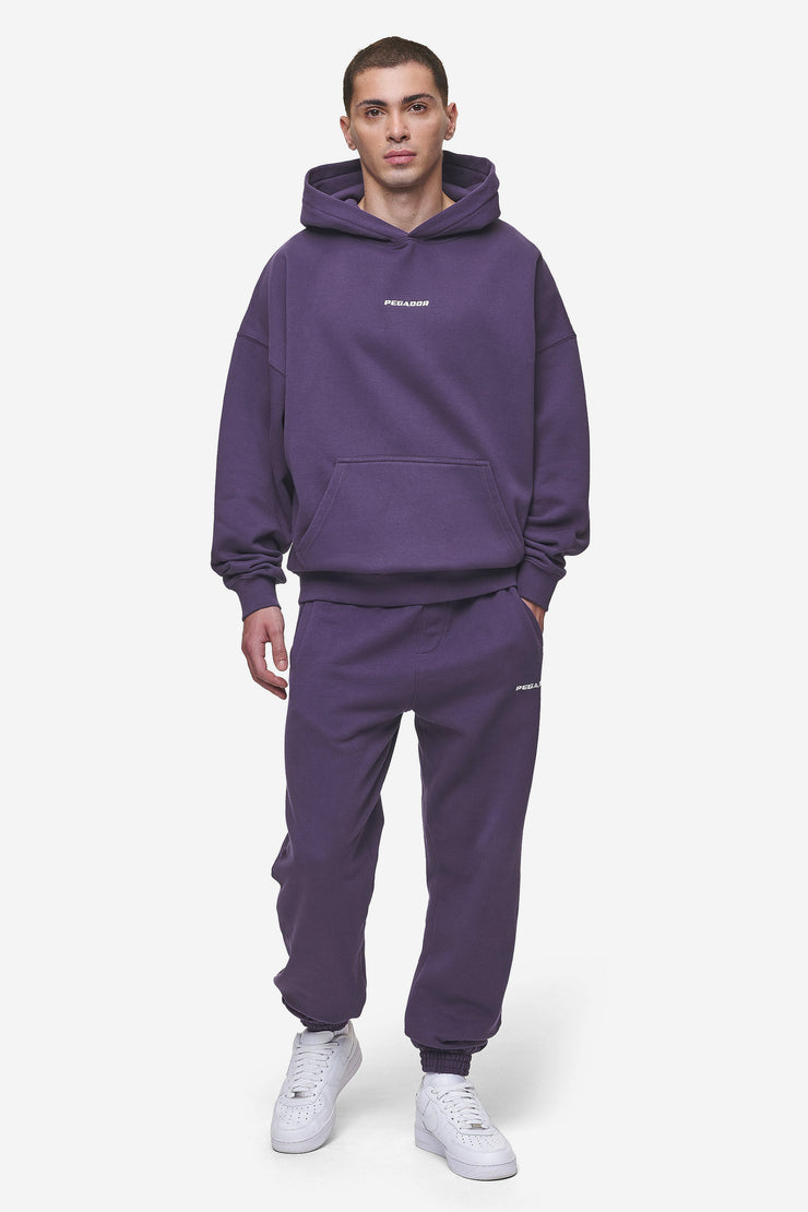 Pegador Logo Boxy Hoodie Washed Deep Purple Jubiläumsangebot