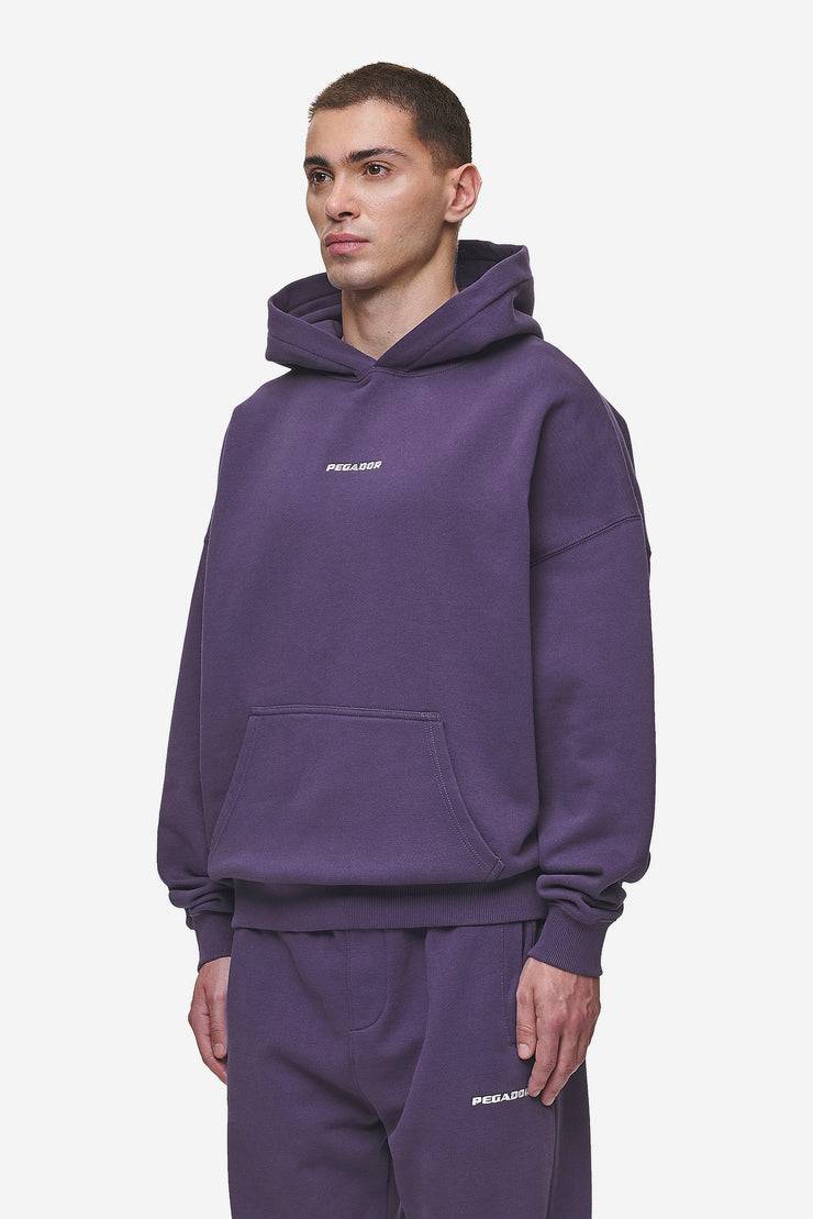 Pegador Logo Boxy Hoodie Washed Deep Purple Jubiläumsangebot
