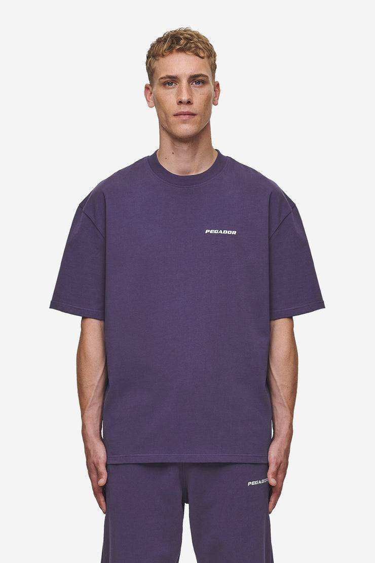 Pegador Logo Oversized Tee Washed Deep Purple Lagerräumung