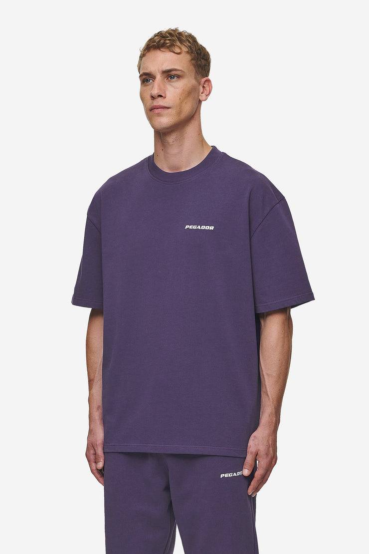Pegador Logo Oversized Tee Washed Deep Purple Lagerräumung