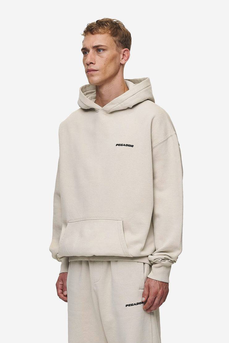 Pegador Logo Oversized Hoodie Washed Light Beige Top Angebot