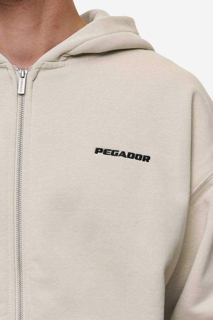 Pegador Logo Oversized Sweat Jacket Washed Light Beige Neueste Mode