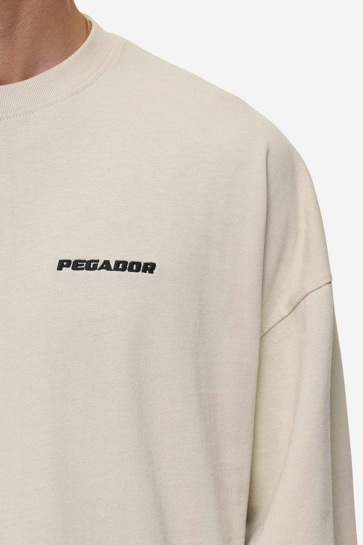 Pegador Rusk Logo Oversized Longsleeve Washed Light Beige Zeitlich begrenztes Angebot
