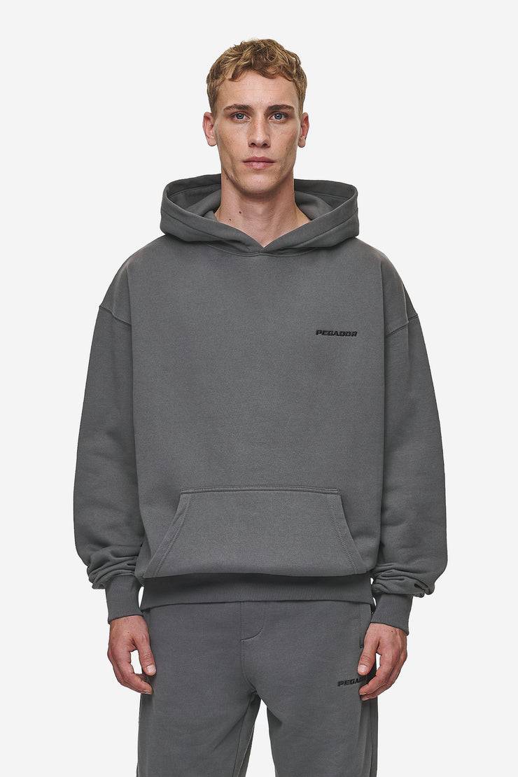 Pegador Logo Oversized Hoodie Washed Anthracite Neuheiten