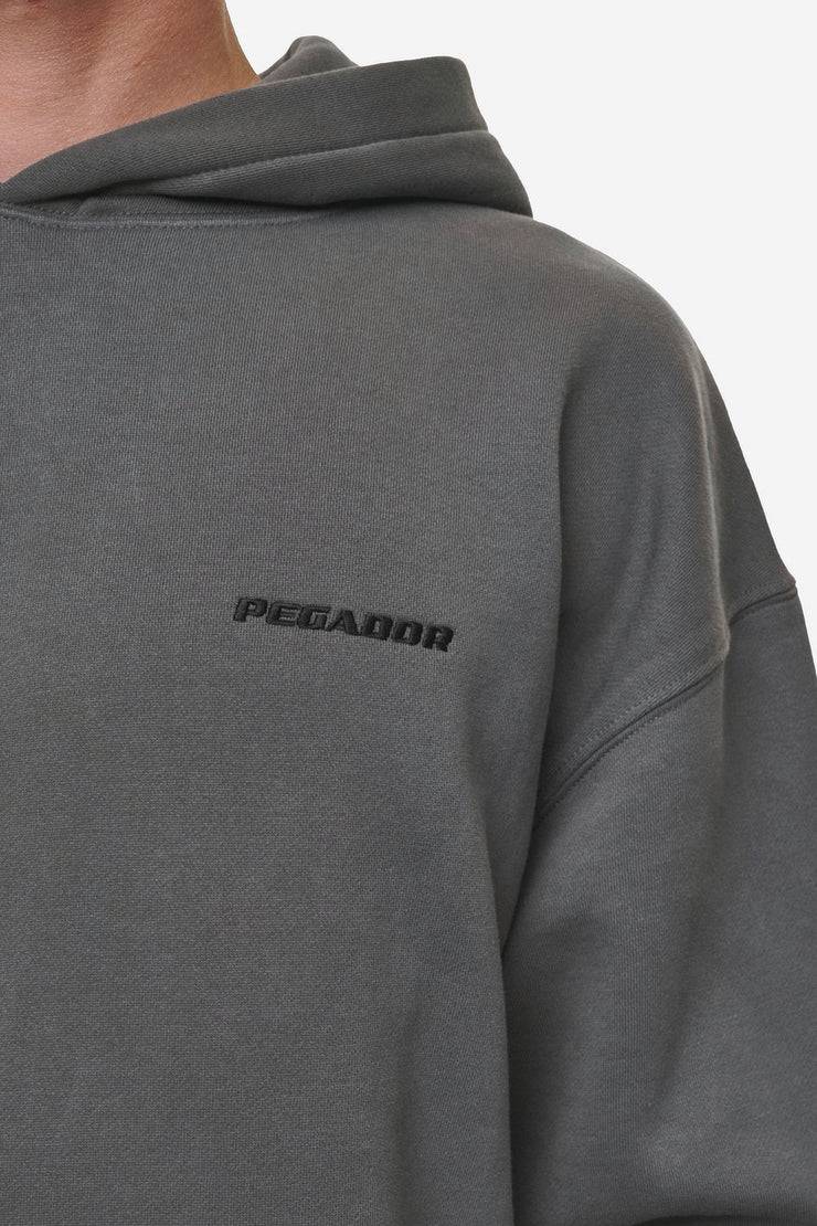 Pegador Logo Oversized Hoodie Washed Anthracite Neuheiten