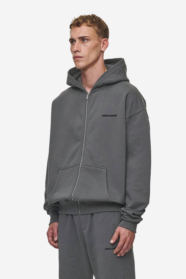 Pegador Logo Oversized Sweat Jacket Washed Anthracite Bestseller