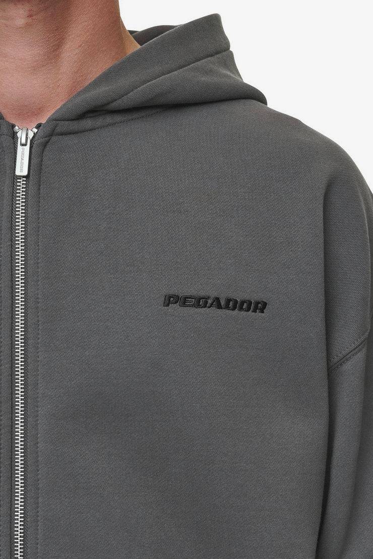 Pegador Logo Oversized Sweat Jacket Washed Anthracite Bestseller