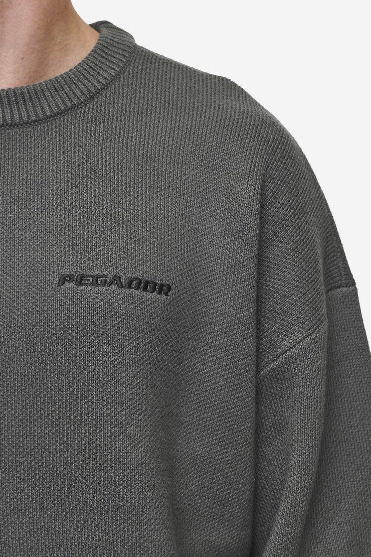 Pegador Logo Oversized Knit Sweater Anthracite Räumungsverkauf