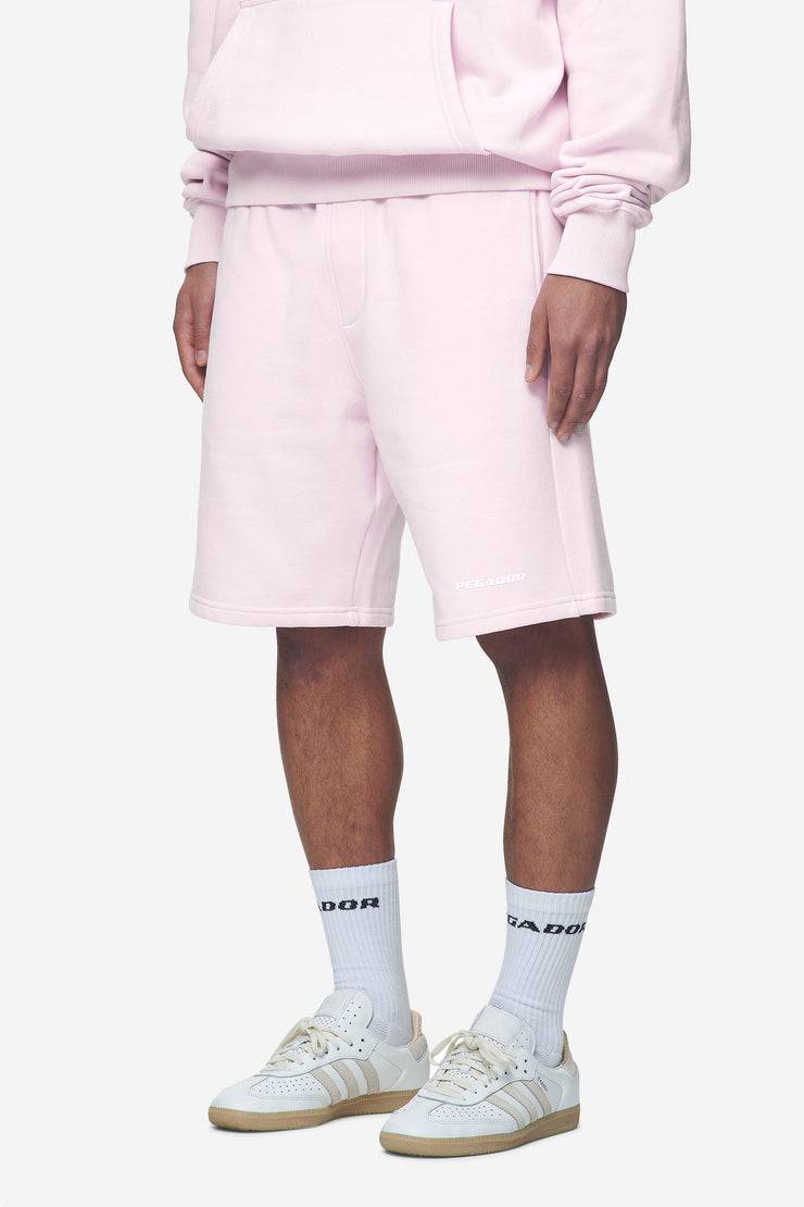 Pegador Logo Heavy Sweat Shorts Washed Bubblegum White Gum Neueste Stile