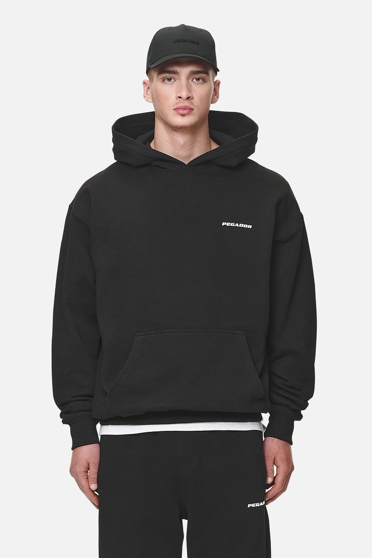 Pegador Logo Oversized Hoodie Washed Black White Gum Letzte 2 Tage