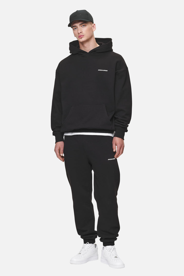 Pegador Logo Oversized Hoodie Washed Black White Gum Letzte 2 Tage