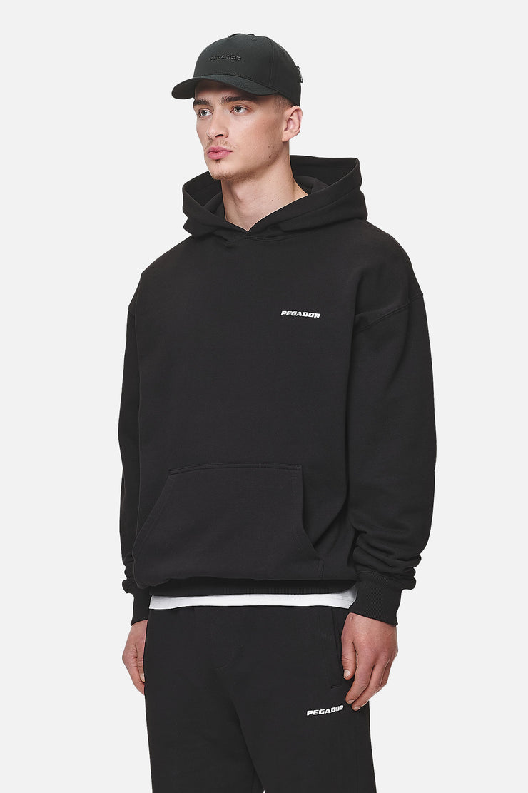 Pegador Logo Oversized Hoodie Washed Black White Gum Letzte 2 Tage