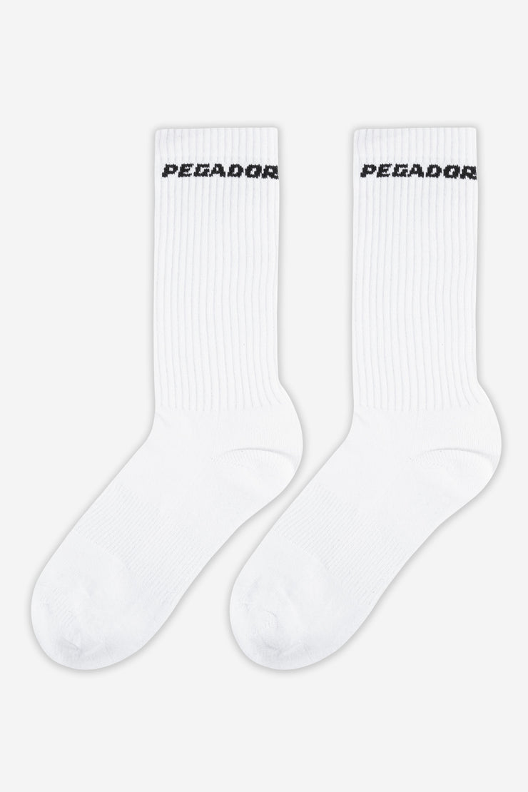Pegador Side Logo Socks White Black Super Rabatt
