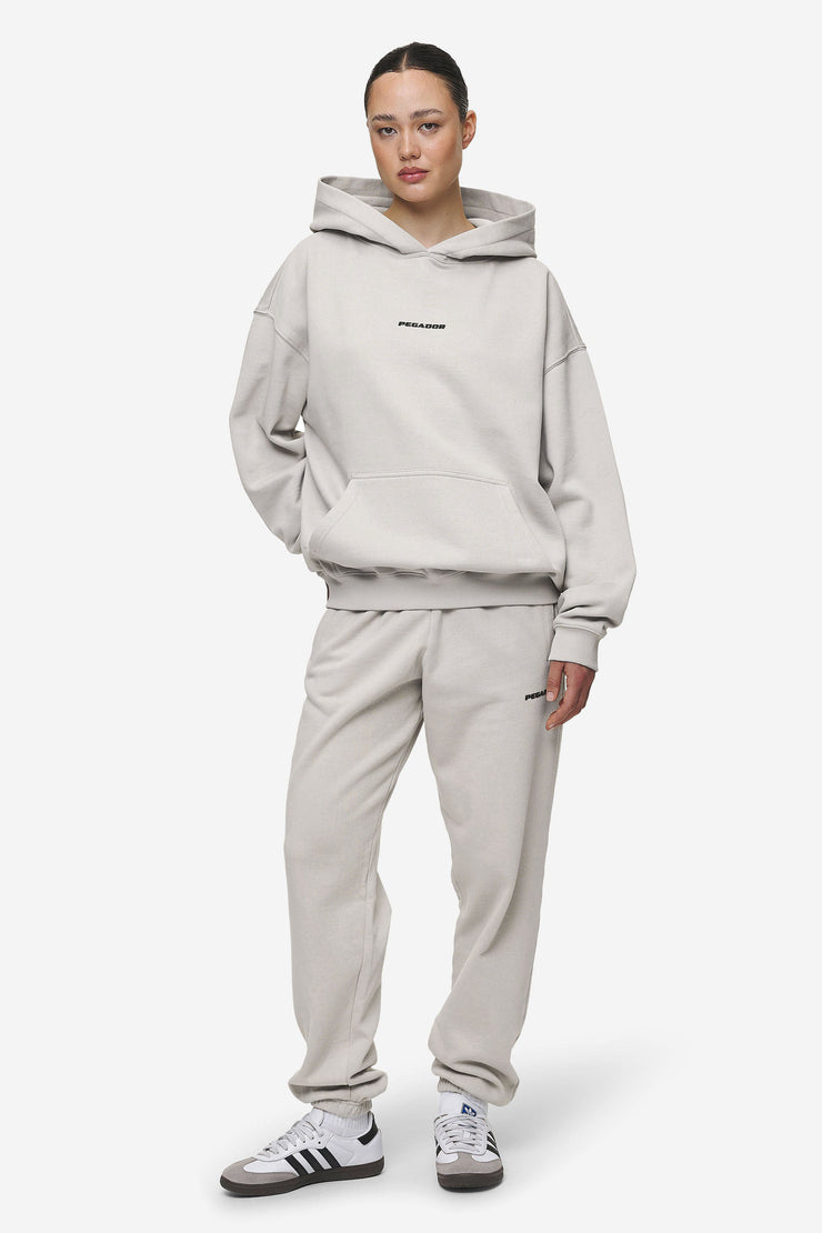 Pegador Clarita Logo Oversized Hoodie Washed Moon Grey Black Gum 50% Rabatt mit kostenlosem Versand