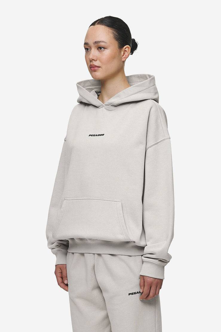 Pegador Clarita Logo Oversized Hoodie Washed Moon Grey Black Gum 50% Rabatt mit kostenlosem Versand
