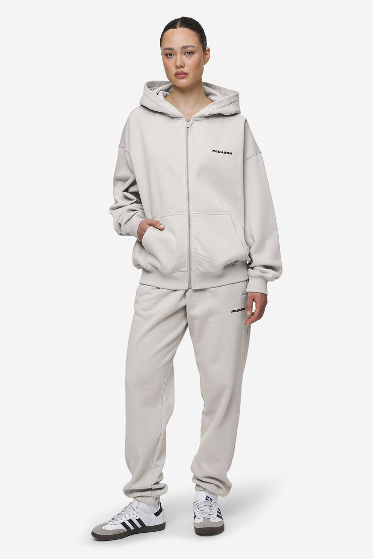 Pegador Clarita Oversized Sweat Jacket Washed Moon Grey Black Gum Clearance-Verkauf