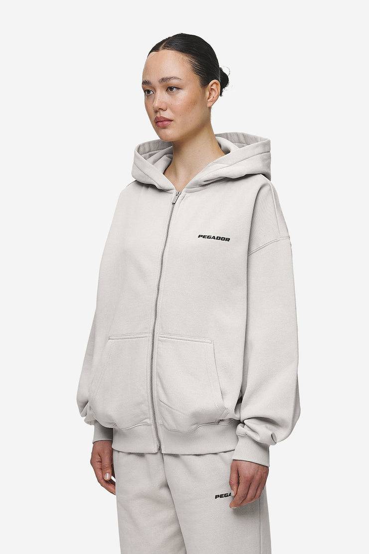 Pegador Clarita Oversized Sweat Jacket Washed Moon Grey Black Gum Clearance-Verkauf