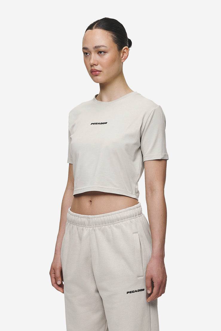 Pegador Ines Cropped Baby Tee Washed Moon Grey Black Gum Fabrikladen