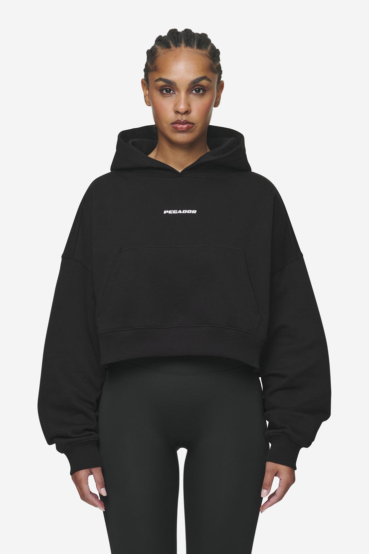 Pegador Salita Oversized Cropped Hoodie Black White Gum Outlet