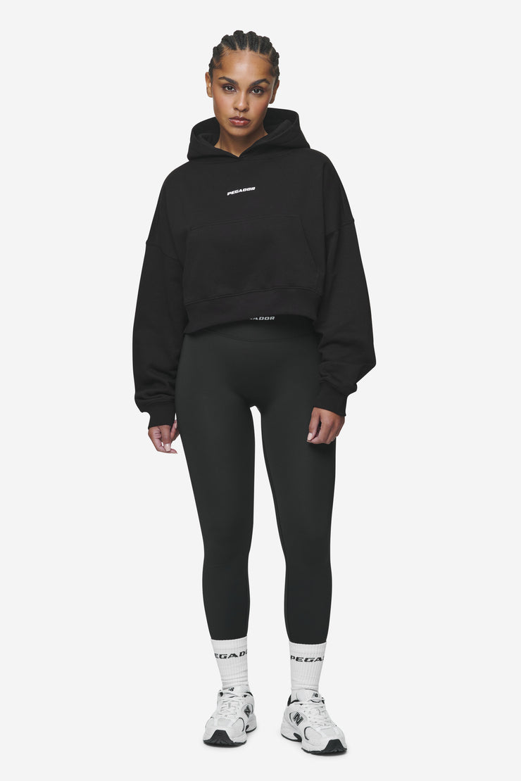 Pegador Salita Oversized Cropped Hoodie Black White Gum Outlet