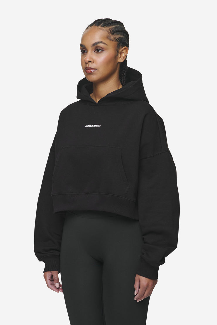 Pegador Salita Oversized Cropped Hoodie Black White Gum Outlet
