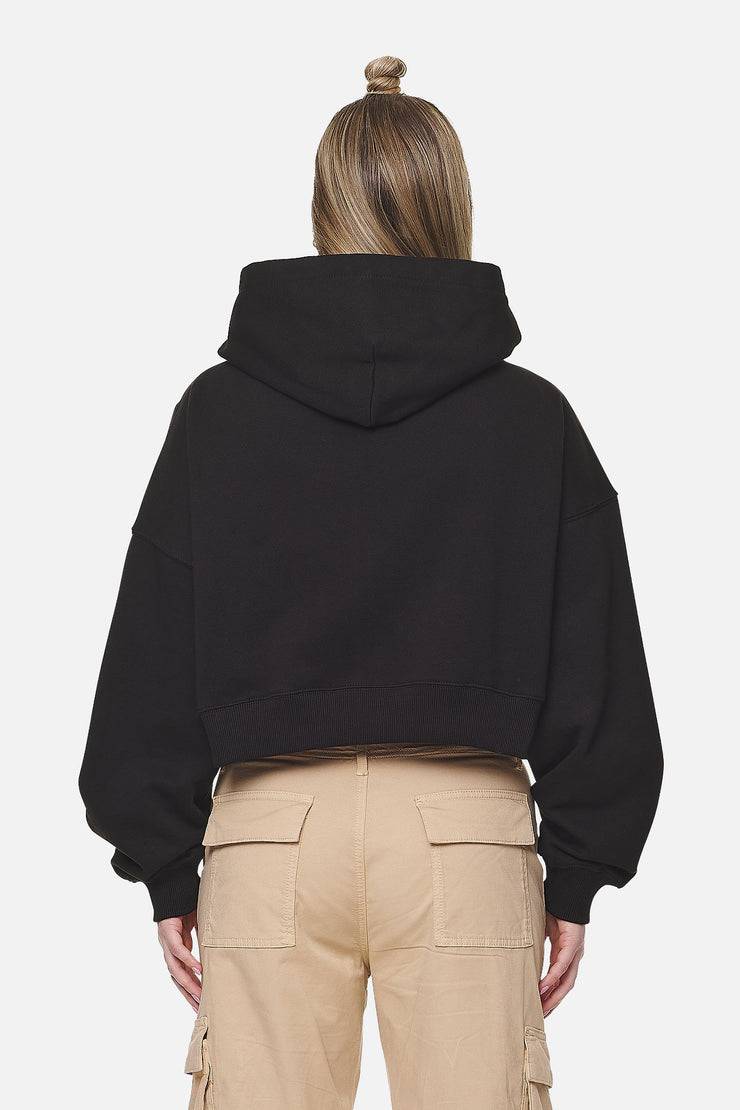 Pegador Marla Cropped Zip Hoodie Black White Gum Auslauf