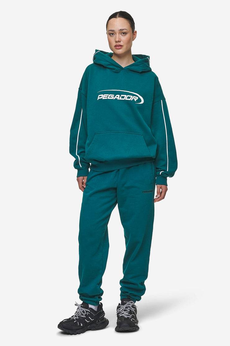 Pegador Villa High Waisted Sweat Pants Washed Urban Turquoise Black Gum Rabatt