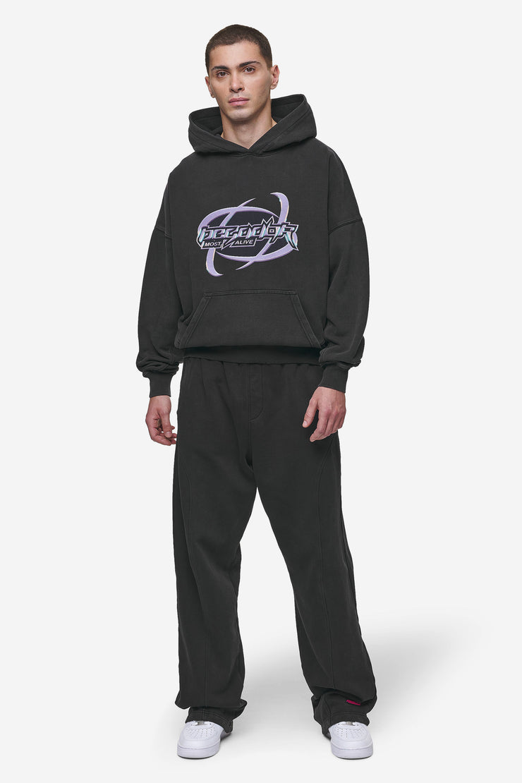 Pegador Mill Boxy Hoodie Vintage Black Heißer Verkauf