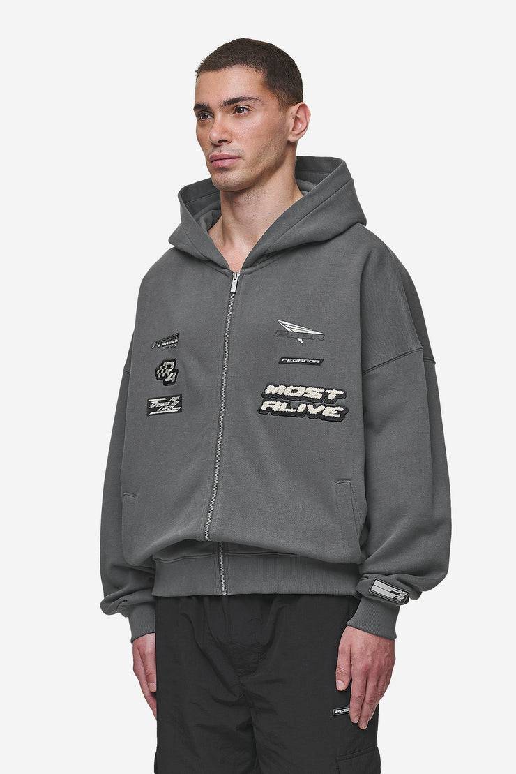 Pegador Hogan Boxy Sweat Jacket Washed Anthracite Blitzangebot