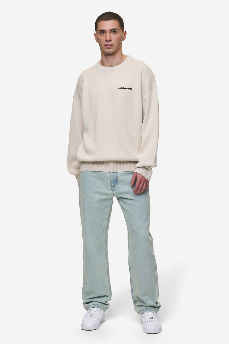Pegador Logo Oversized Knit Sweater Light Beige Super Sparpreis