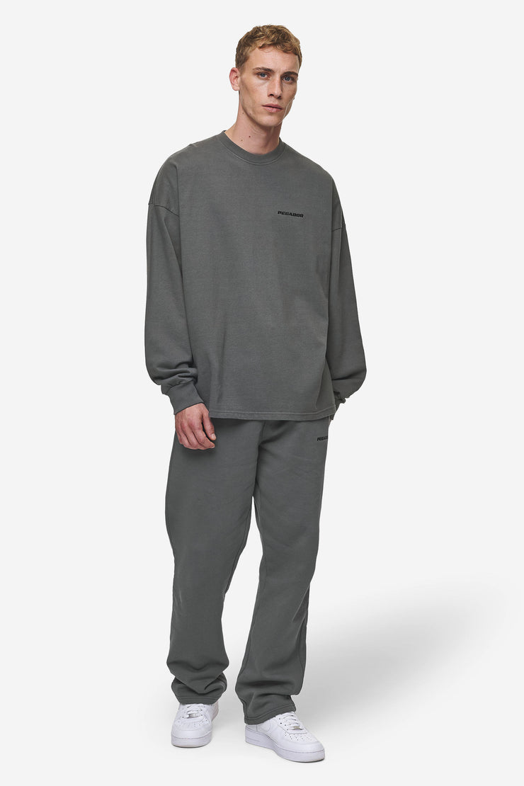 Pegador Rusk Logo Oversized Longsleeve Washed Anthracite Begrenzte Freigabe