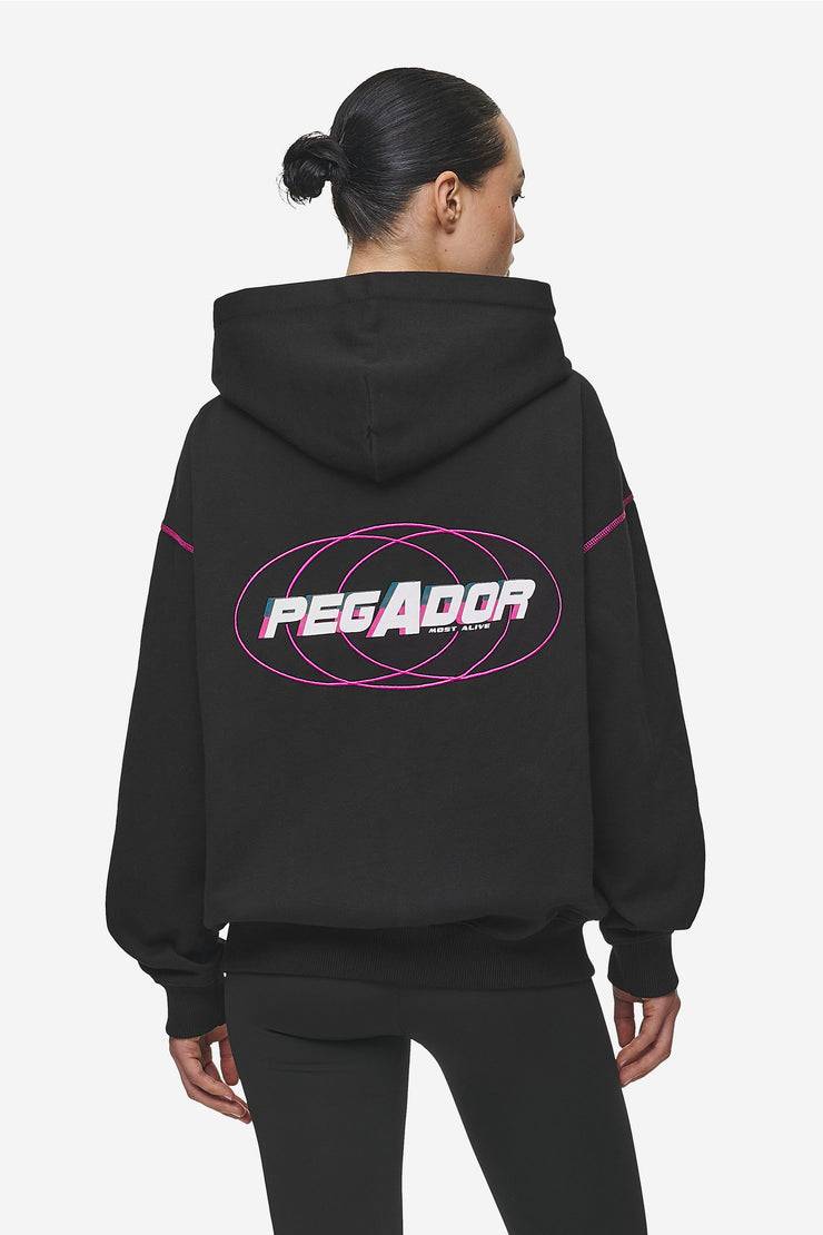 Pegador Jenna Oversized Sweat Jacket Washed Black 2025