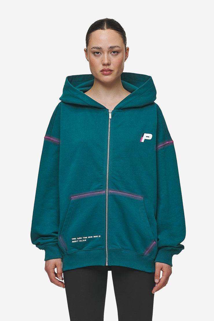 Pegador Jenna Oversized Sweat Jacket Washed Urban Turquoise Online