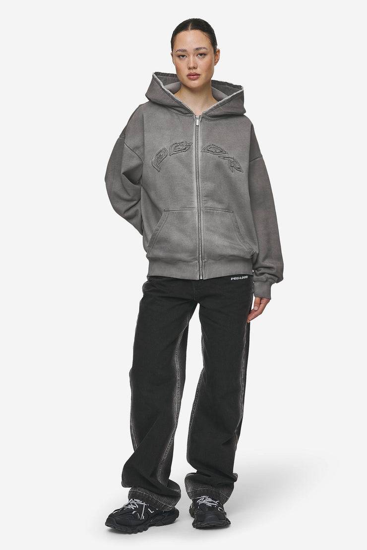 Pegador Julia Oversized Sweat Jacket Oil Dyed Deep Grey Outlet