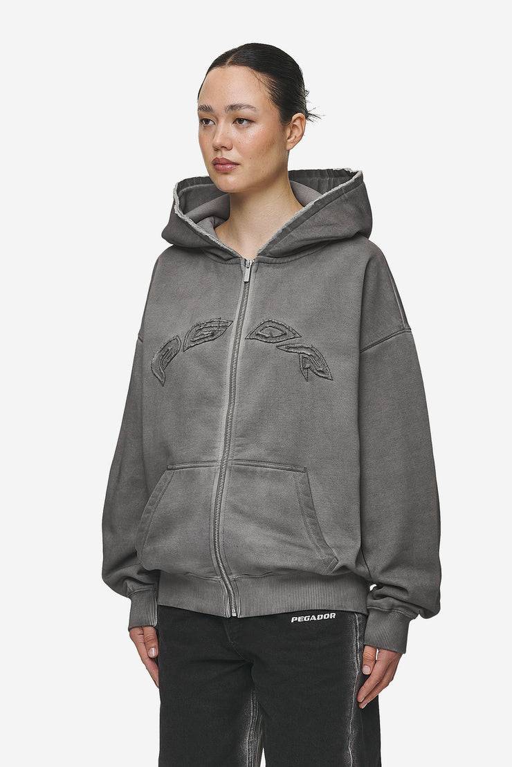 Pegador Julia Oversized Sweat Jacket Oil Dyed Deep Grey Outlet