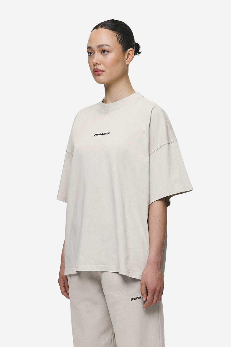 Pegador Bracy Heavy Oversized Tee Washed Moon Grey Black Gum Fabrikverkauf