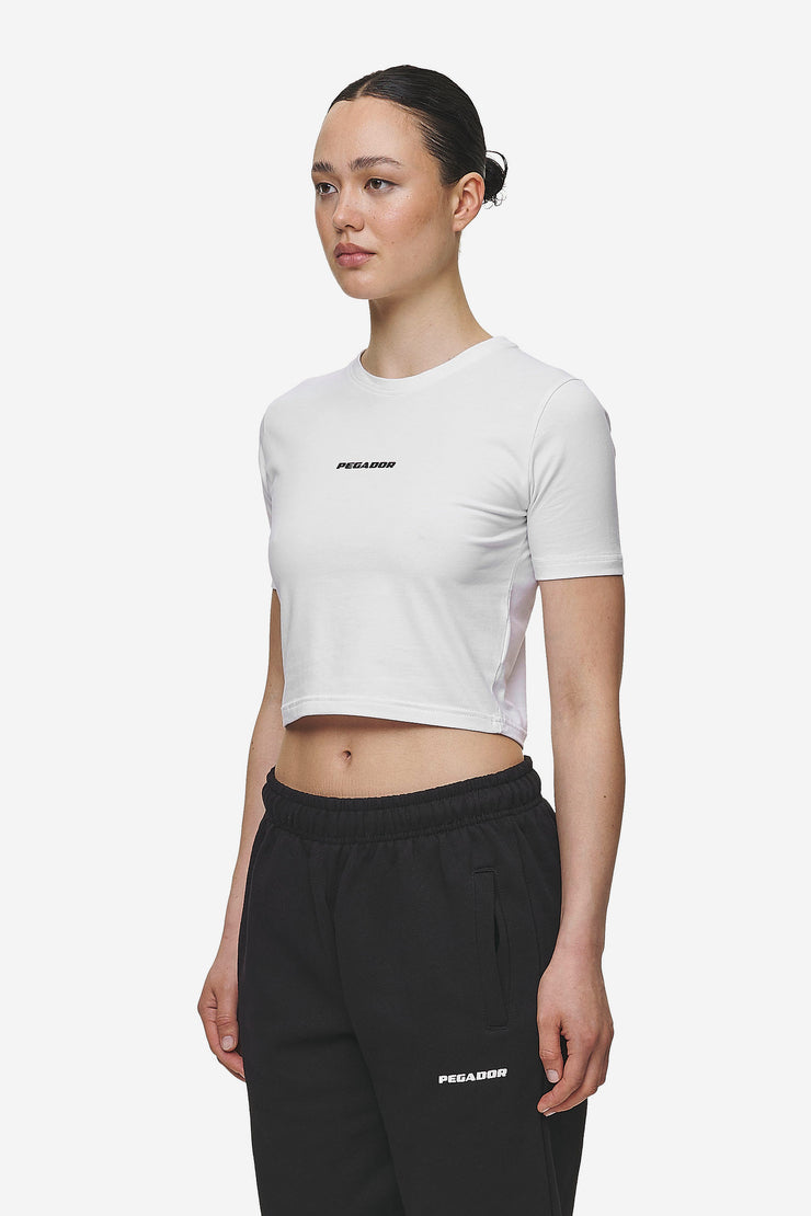 Pegador Ines Cropped Baby Tee White Black Gum Großer Ausverkauf