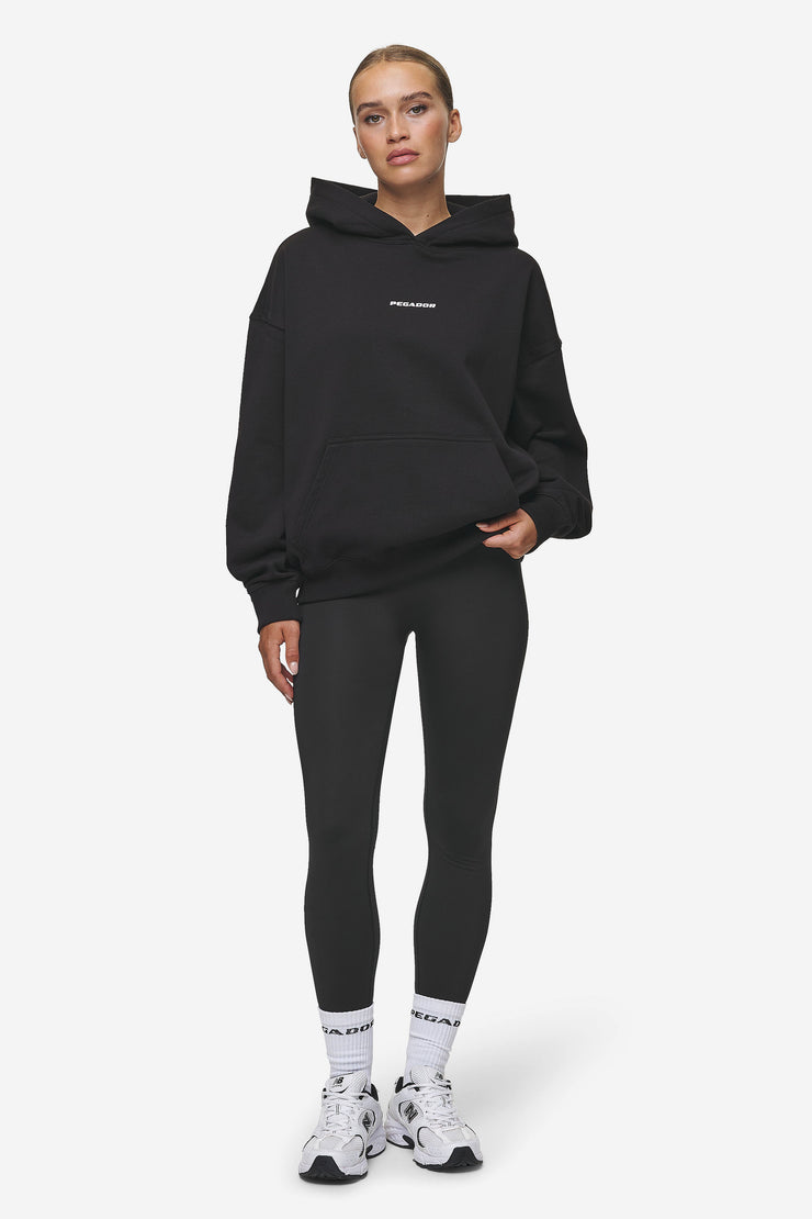Pegador Atna Logo Oversized Hoodie Black White Flash Sale