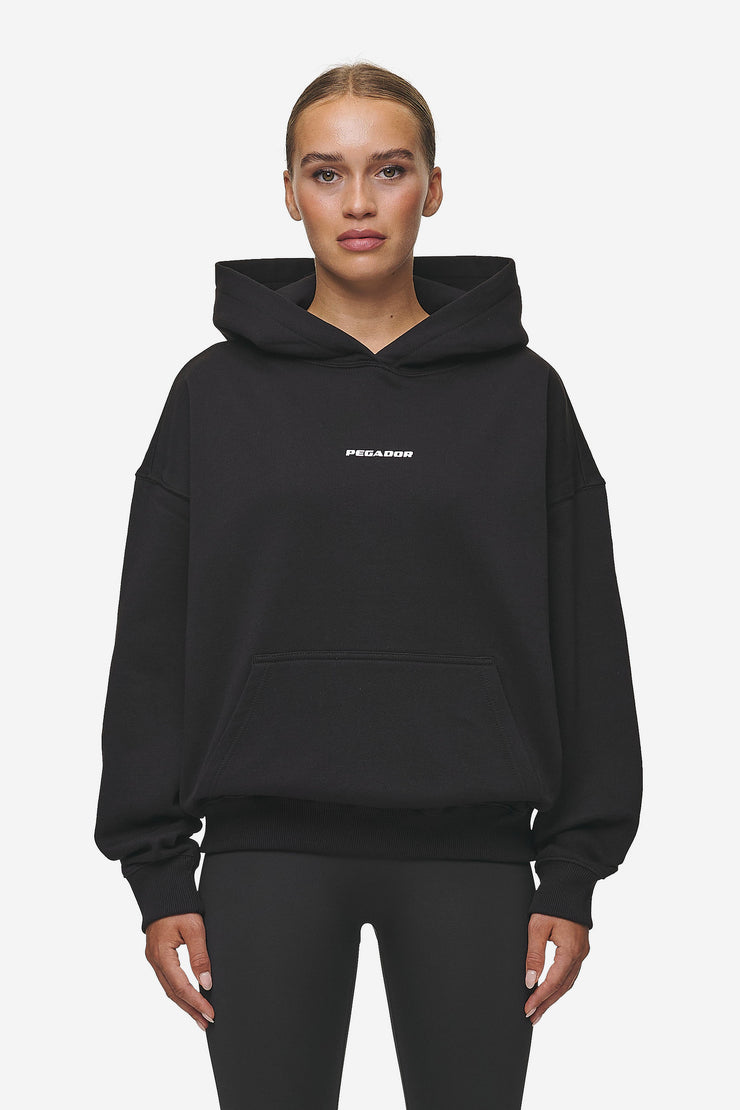 Pegador Atna Logo Oversized Hoodie Black White Flash Sale