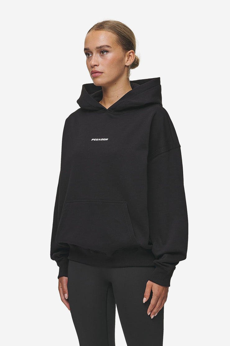 Pegador Atna Logo Oversized Hoodie Black White Flash Sale