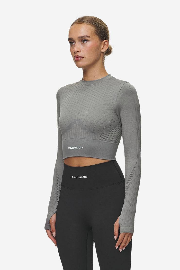 Pegador Telly Rib Longsleeve Washed Deep Grey Vatertagsangebot