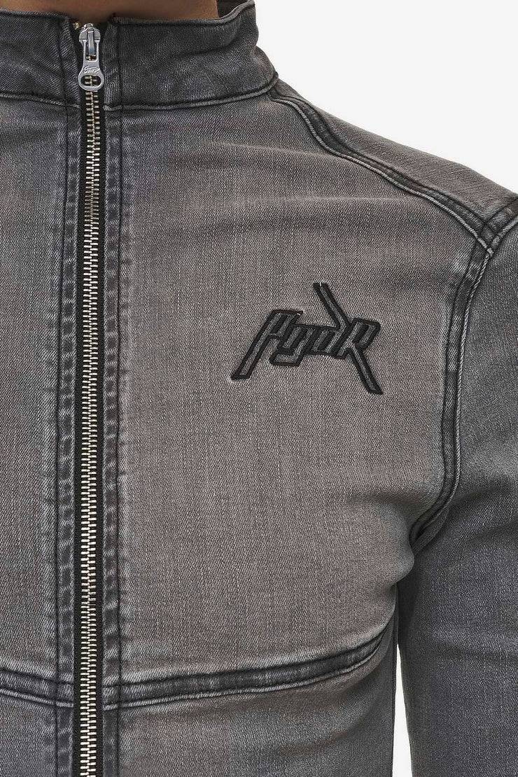 Pegador Elly Denim Biker Jacket Washed Deep Grey Valentinstagsangebot