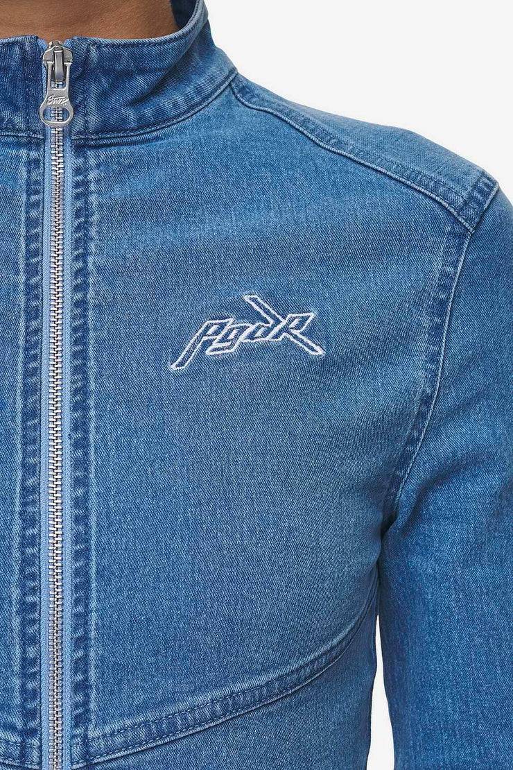 Pegador Elly Denim Biker Jacket Washed Blue Jubiläumsangebot