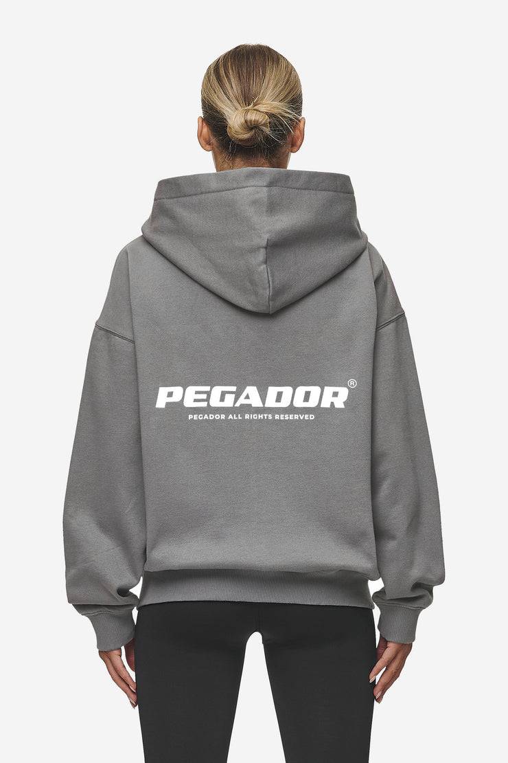 Pegador Ramira Oversized Sweat Jacket Washed Deep Grey White Neuheiten
