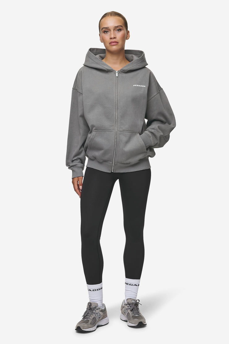 Pegador Ramira Oversized Sweat Jacket Washed Deep Grey White Neuheiten