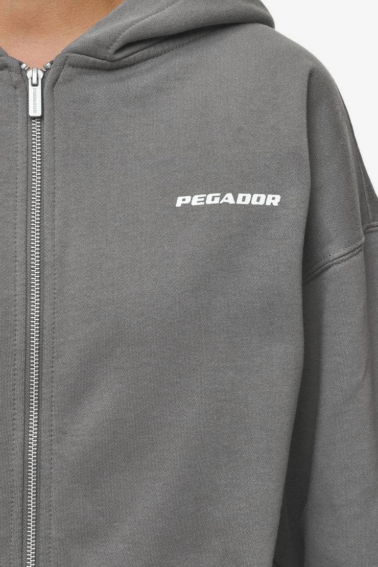 Pegador Ramira Oversized Sweat Jacket Washed Deep Grey White Neuheiten