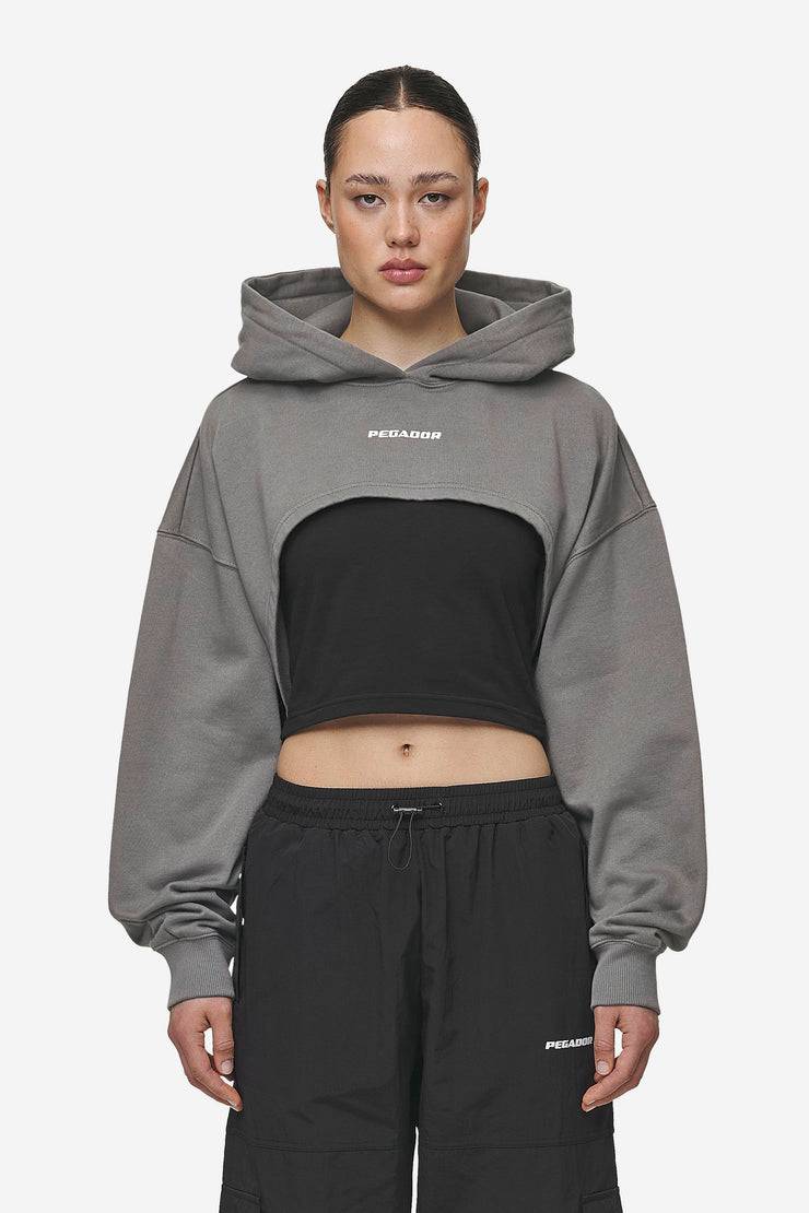 Pegador Mina Super Cropped Hoodie Washed Deep Grey Bestseller