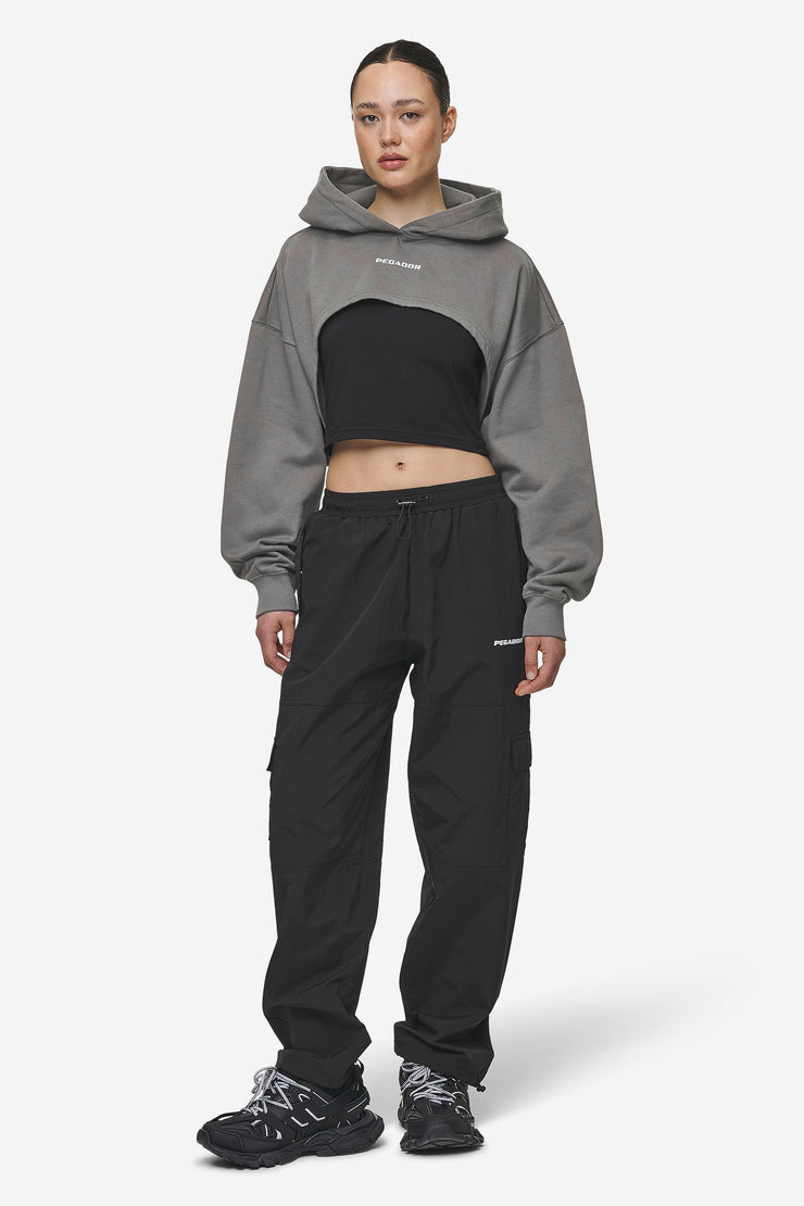 Pegador Mina Super Cropped Hoodie Washed Deep Grey Bestseller