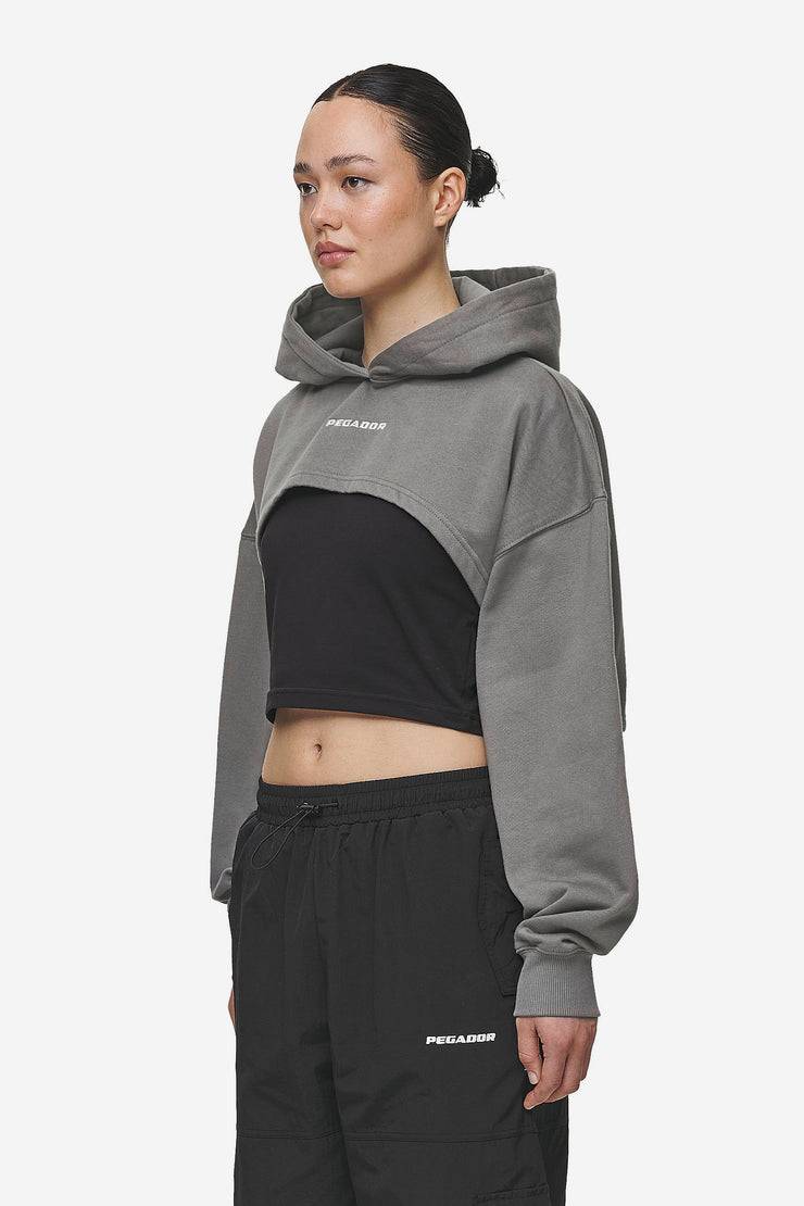 Pegador Mina Super Cropped Hoodie Washed Deep Grey Bestseller